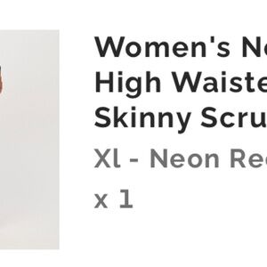 Figs Women's Neon Red High Waisted Skinny Scrub Pants